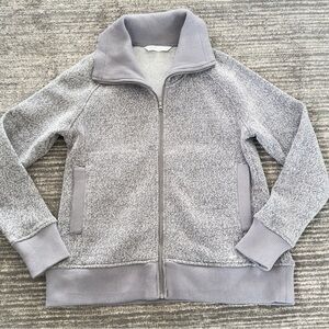 Woolrich Women's Size Large Full Zip Fleece Jacket Coat Gray Collared